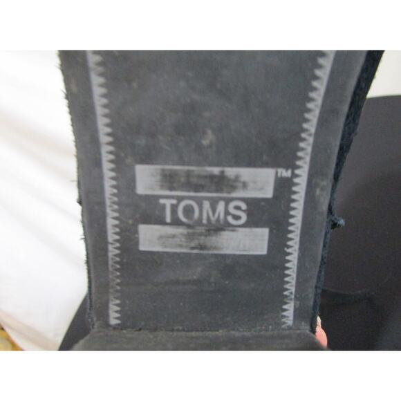 Tom's Black Suede Side Zip Block Heel Ankle Booties Women Size 7.5 - Picture 9 of 10